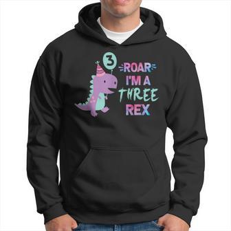 3Rd Birthday Dinosaur Birthday 3 Yrs Old Roar I'm Three Rex Hoodie - Thegiftio UK