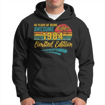 40 Years Old 40Th Birthday For Vintage 1984 Retro Hoodie - Monsterry UK