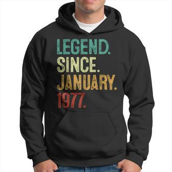 47 Years Old Legend Since January 1977 47Th Birthday Hoodie | Mazezy