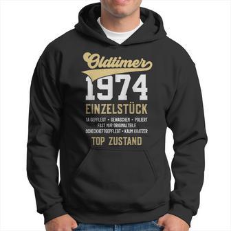 49 Jahre Oldtimer 1974 Vintage 49Th Birthday Black Hoodie - Seseable