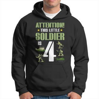 4Th Birthday Soldier 4 Year Old Military Themed Camo Boy Hoodie - Monsterry CA