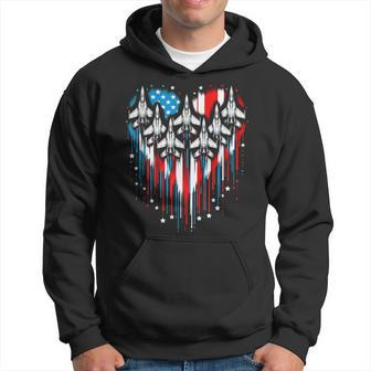 4Th Of July Fighter Jet American Flag Usa Fathers Day Hoodie - Thegiftio UK
