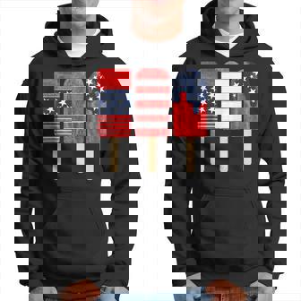 4Th Of July Popsicle White Red Blue American Flag Patriotic Hoodie | Mazezy