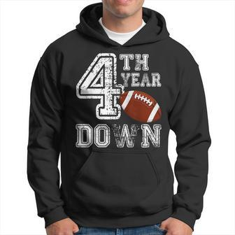 4Th Year Down Football Lover Fourth Birthday Boy Party Hoodie - Monsterry