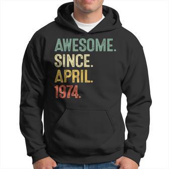50 Year Old Awesome Since April 1974 50Th Birthday Men Hoodie - Thegiftio UK