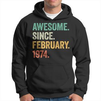 50 Year Old Awesome Since February 1974 50Th Birthday Hoodie - Monsterry