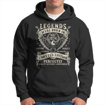 50 Year Old Birthday For 50Th Birthday May 1974 Hoodie - Thegiftio UK