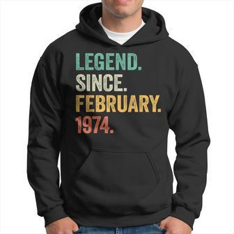 50 Years Old 50Th Birthday Legend Since February 1974 Hoodie - Monsterry CA