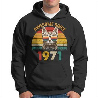 53Rd Birthday 53 Year Cat Lover Vintage Awesome Since 1971 Hoodie - Monsterry AU