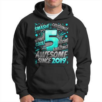 5Th Birthday Comic Style Awesome Since 2019 5 Year Old Boy Hoodie - Monsterry AU
