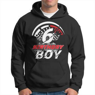 6 Year Old Race Car 6Th Birthday Boy Party Racing Pit Crew Hoodie - Monsterry