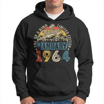 60 Years Old Made In 1964 January 1964 Vintage 60Th Birthday Hoodie - Seseable