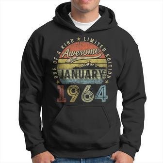 60Th Birthday Awesome Since January 1964 60 Year Old Hoodie | Mazezy UK