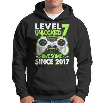 7 Year Old Boy Video Gamer Awesome Since 2017 7Th Birthday Hoodie - Seseable