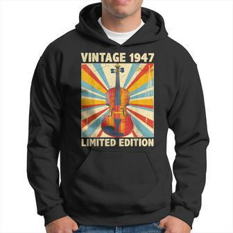 77 Years Old Vintage 1947 Voilin Lover 77Th Birthday Hoodie - Monsterry