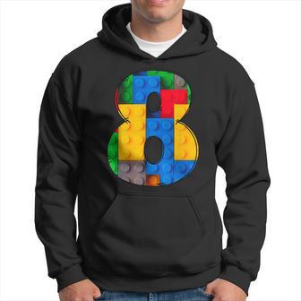 8 Year Old Blocks Building Master Builder 8Th Birthday Boy Hoodie - Seseable