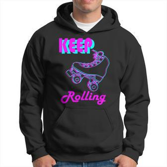 80S Keep Rolling Hobbies Roller Skate Hoodie - Monsterry UK