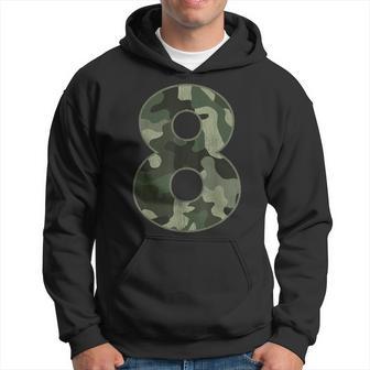 8Th Birthday Army Birthday Party 8 Years Old Camo Number 8 Hoodie - Monsterry