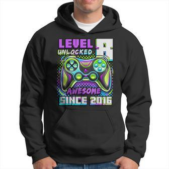 8Th Birthday Gamer 8 Year Old Bday Boy Eight Son Hoodie - Seseable