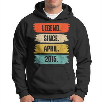 9 Years Old Legend Since April 2015 9Th Birthday Boys Hoodie | Mazezy