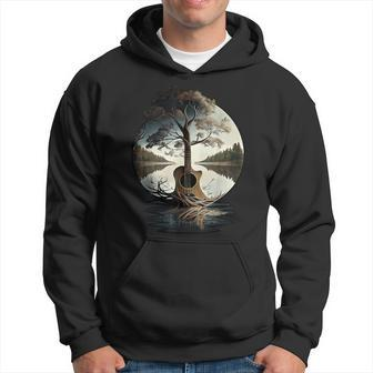 Acoustic Guitar Tree By The Lake Guitarist Hoodie - Monsterry AU
