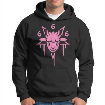Adorable Satanic 666 Baphomet Pentagram Hoodie - Monsterry