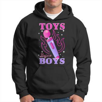 Adult Humor Saying Toys Before Boys Hoodie - Thegiftio UK