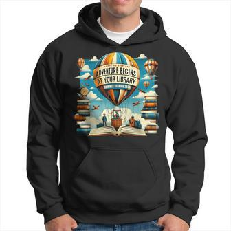 Adventure Begins At Your Library Summer Reading Hot Balloon Hoodie - Monsterry CA