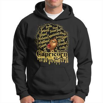 African American Birthday Afro Natural Hair Capricorn Girl Hoodie | Mazezy UK