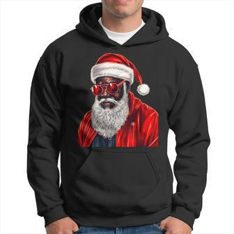 African American Santa Claus Family Christmas Black Hoodie - Seseable