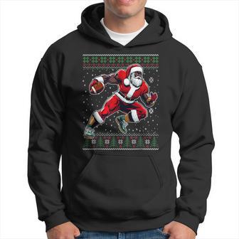 African American Santa Football Ugly Christmas Sweater Hoodie - Thegiftio UK