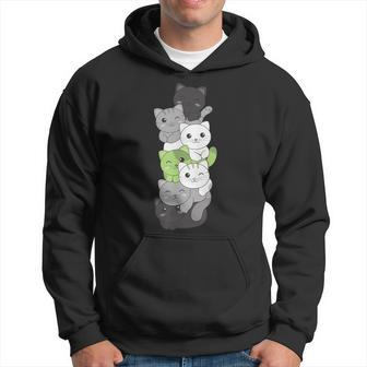 Agender Flag Non Binary Pride Lgbtq Cats Cute Agender Cat Hoodie - Monsterry AU