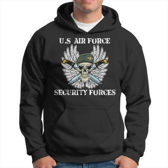 Air Force Security Forces -Cool Distressed Skull Hoodie - Monsterry UK