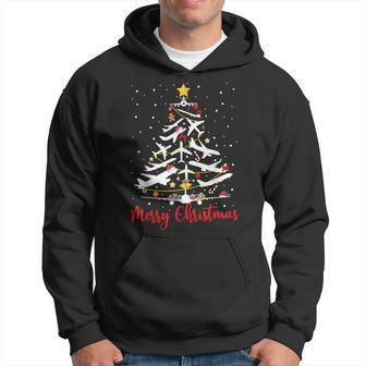 Airplane Christmas Tree Merry Christmas Most Likely Pilot Hoodie - Thegiftio UK
