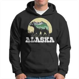 Alaska Bear Sketch Mountains And Trees Hoodie | Mazezy
