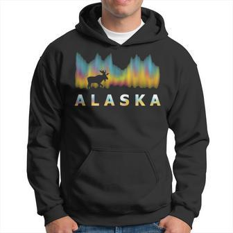 Alaska Reindeer Polar Lights And Moose Hoodie | Mazezy