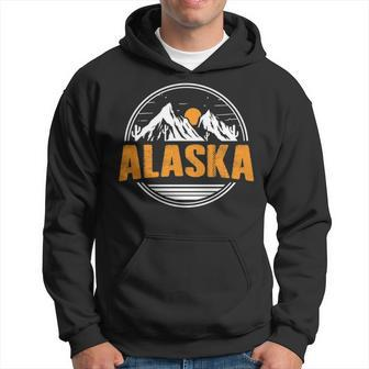 Alaska Vintage Mountains Sunrise Alaskan Pride Hoodie | Mazezy