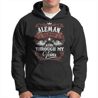 Aleman Blood Runs Through My Veins Vintage Family Name Hoodie - Seseable