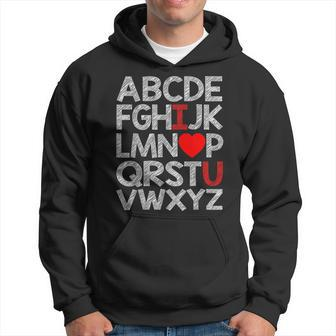 Alphabet Abc I Love You Valentines Day Heart Girls Boys Hoodie - Monsterry