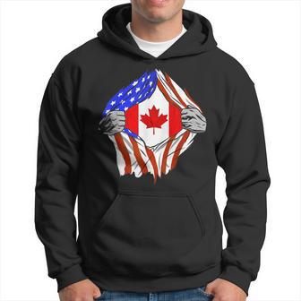 America Usa Canadian Flag Chest Canadian Roots Canada Hoodie - Monsterry DE