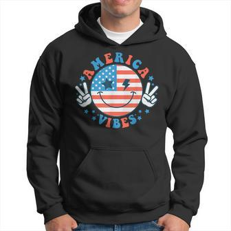 America Vibes Happy Face Smile American Flag 4Th Of July Hoodie - Monsterry AU