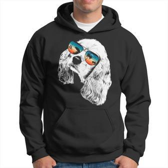 American Cocker Spaniel With Glasses Sunglasses Retro Style Hoodie | Mazezy