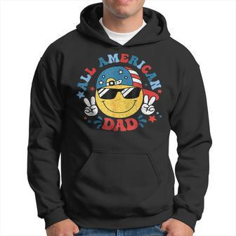 All American Dad 4Th Of July Dad Smile Face Fathers Day Hoodie - Seseable