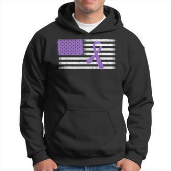 American Flag Alzheimer's & Epilepsy Ribbon Awareness Hoodie - Monsterry