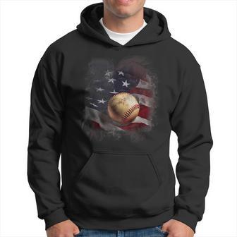 American Flag Baseball Vintage 4Th Of July Usa Patriotic Hoodie - Thegiftio UK