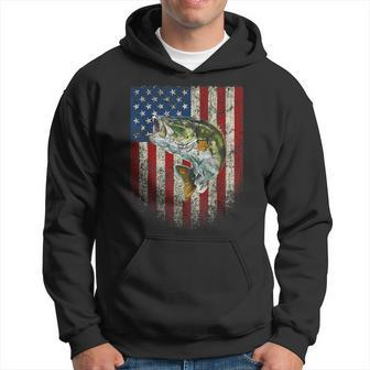 American Flag Bass Fishing Fishermen Usa Patriotic Hoodie - Monsterry AU