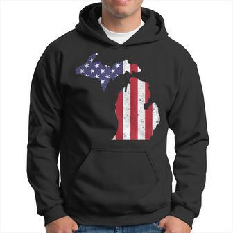 American Flag Fourth Of July 4Th Michigan Usa Hoodie - Monsterry UK