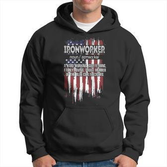 American Flag Ironworker Definition Father's Day Hoodie | Mazezy