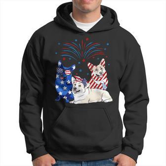 American Flag Usa 4Th Of July Corgi Hoodie - Monsterry DE