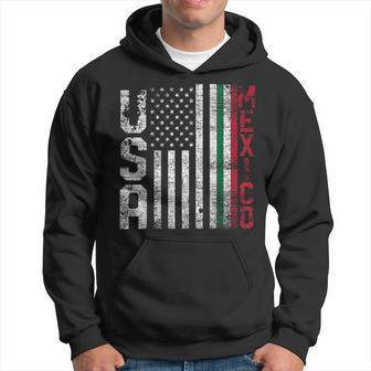 American Usa Flag Mexican Flag Idea Mexico Hoodie - Monsterry